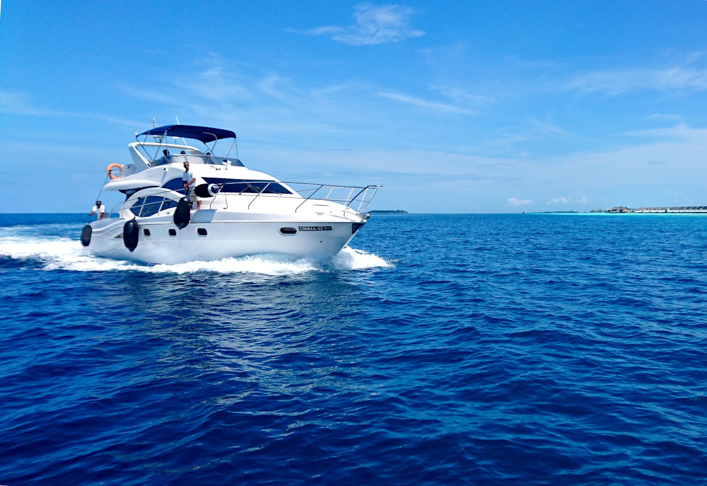 A yacht underway on Long Island Sound